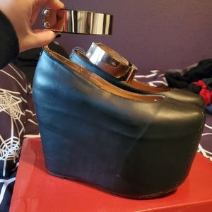 Jeffrey Campbell Point MC Black Leather